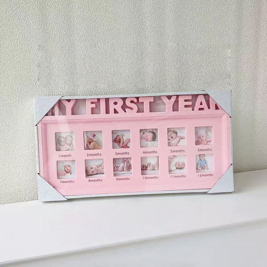 [DFC] Baby And Children's Growth ID Photo Commemorative Photo Frame Wall-mounted Display Stand Photo Frame Plastic Letter First Birthday Photo Frame