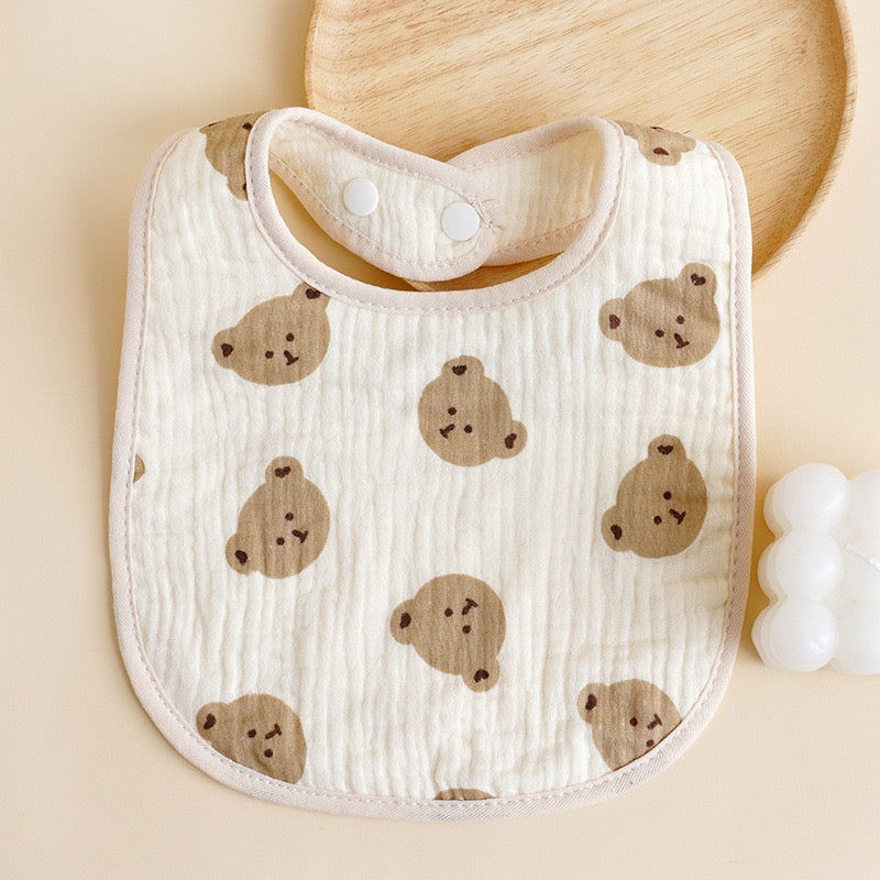 [DFC] 2pcs Set U-shaped bib, gauze bib, baby saliva towel, breathable and absorbent bib,weight about 22g