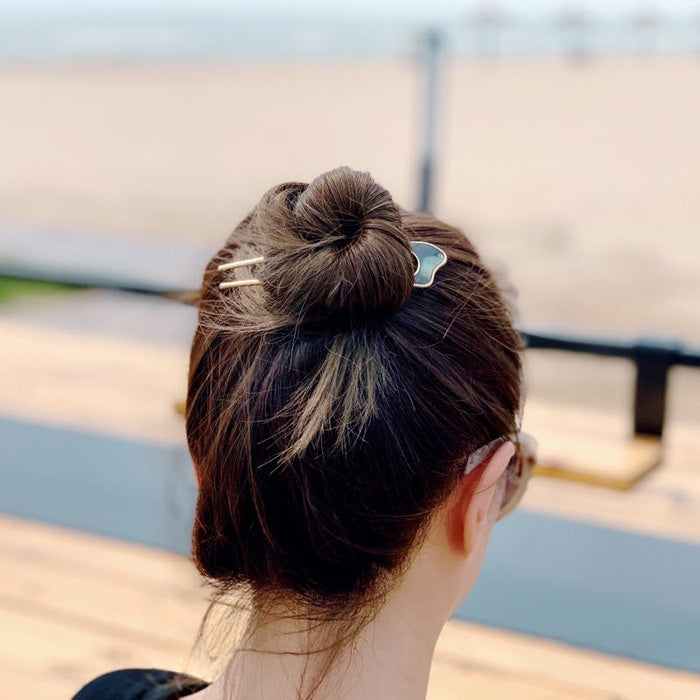 [DFC]French Elegant Metal Hairpins, Women's Updo Hairpins, Ins-style Irregular Alloy Hairpins, Women's Bun Hairpins Weight 15g
