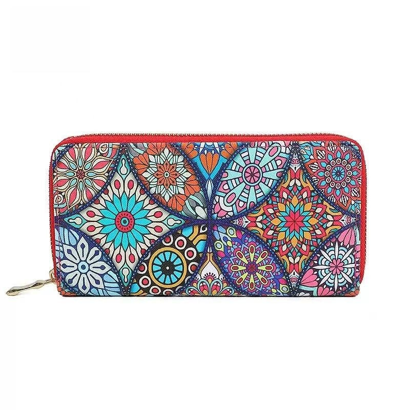 [DFC]Ethnic Turmoil, Bohemian Long Wallet, Large Capacity, Fashionable Printed Wallet, Multi-slot Women's Hand-held Wallet