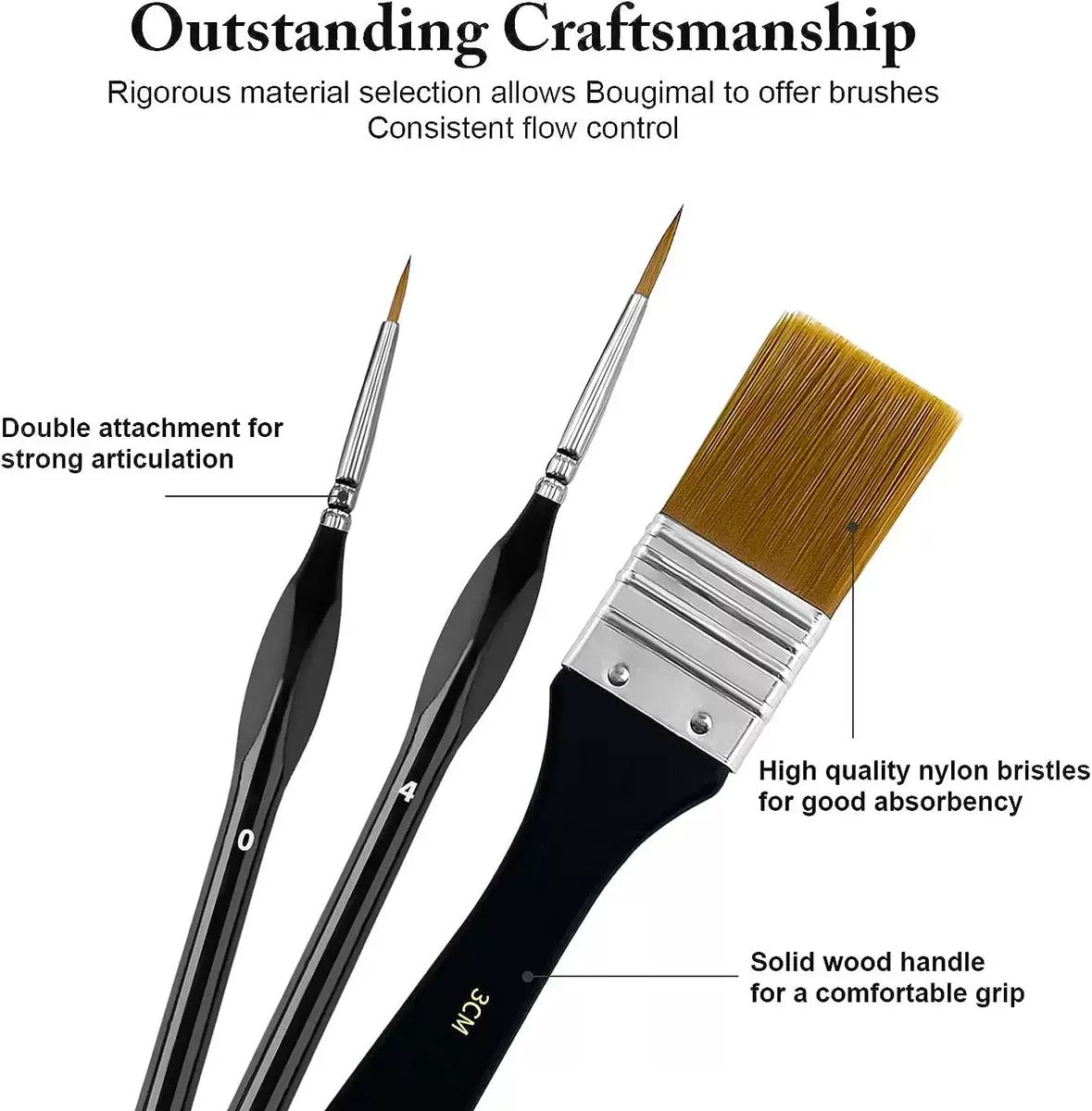 [DFC]A 32-piece Set Of Multi-functional Combination Nylon Wooden Board Brushes For Student Art Painting, Oil Painting And Outlining Weight 211g