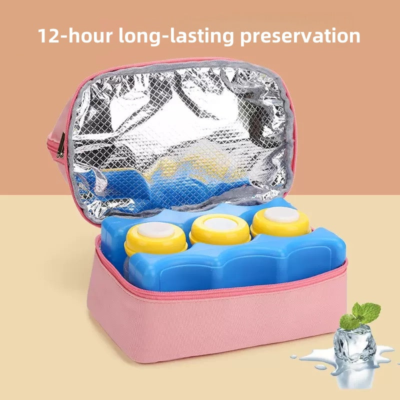 [DFC] Stylish Lightweight Mommy Diaper Bag Dual-Layer Insulated Breast Milk Storage Cooler & Multi-Function Baby Carrier Backpack, Weight 150g