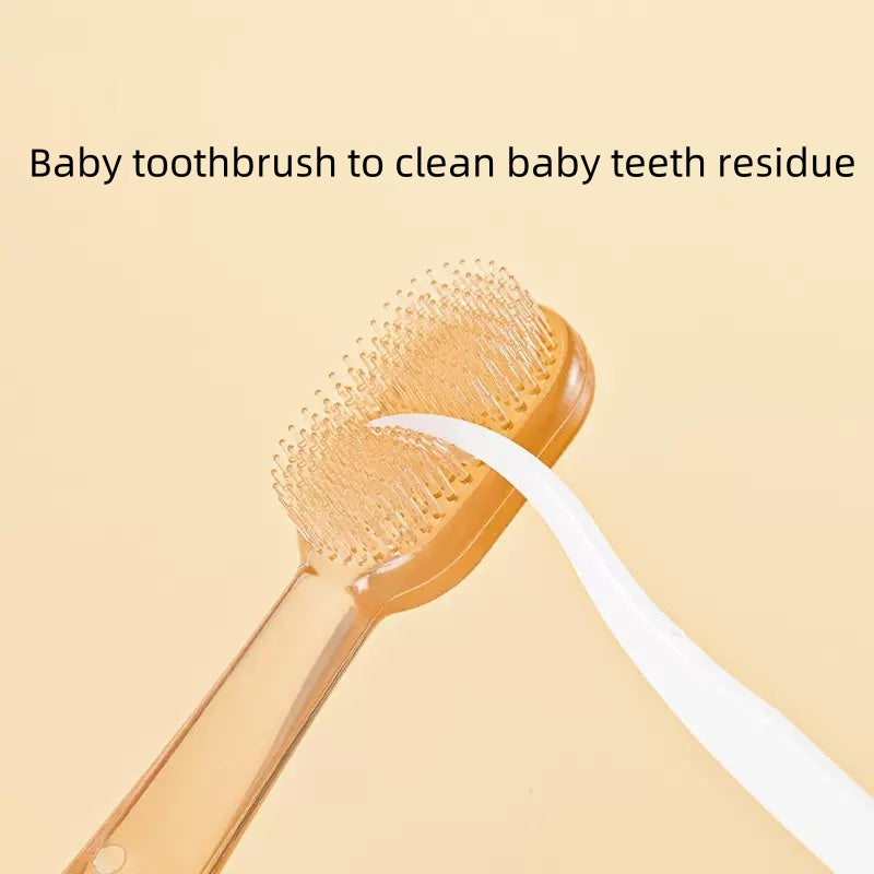 [DFC] Baby tooth brush, 0-1-year-old baby tongue coating cleaner, infant silicone baby toothbrush, soft bristle gum protection Weight 60g