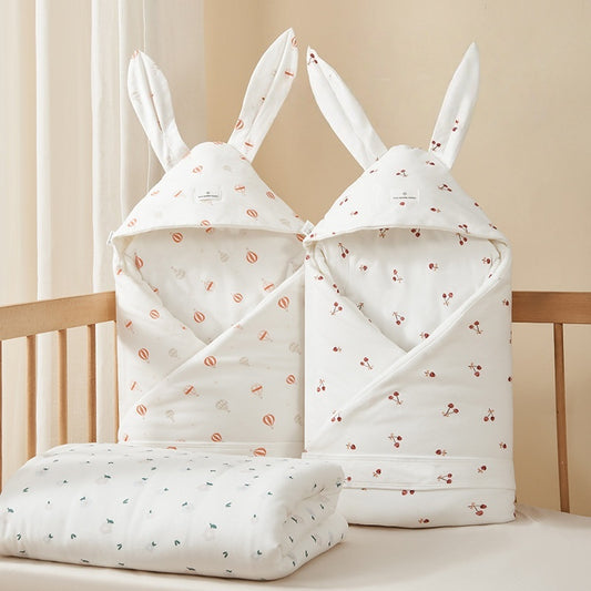 [DFC] Infant Swaddle Blanket, Thickened Newborn Essentials 2-in-1 Delivery Room Wrap Outdoor Windproof Sun Protection Cover,Weight 600g