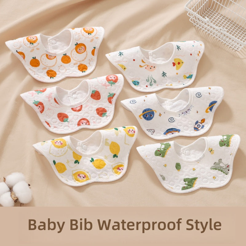 [DFC] Cartoon Drool Bibs Ultra Soft Baby Bandanas Waterproof Breathable Feeding Time Essentials for Newborns,Weight 21g