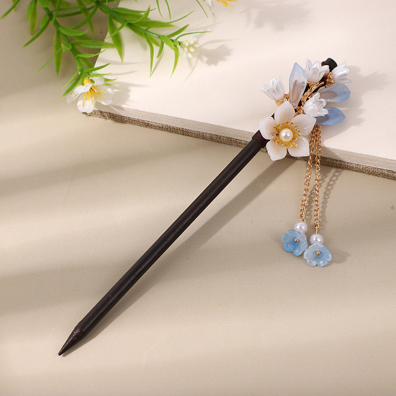 [DFC]Ancient-style Hairpins, Tassels, Wooden Hairpins, Imitation Ebony Headwear, Updo Hair, Weight 15g