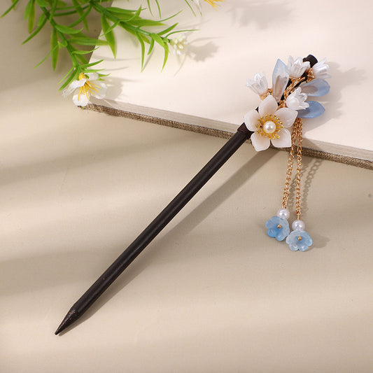 [DFC]Ancient-style Hairpins, Tassels, Wooden Hairpins, Imitation Ebony Headwear, Updo Hair, Weight 15g