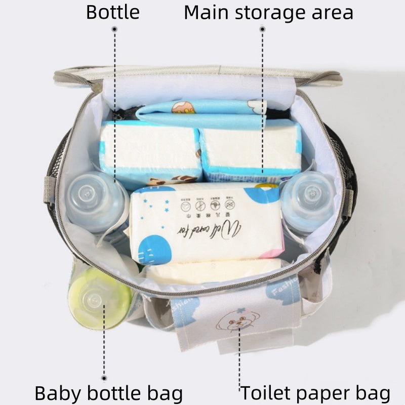 [DFC] Mummy bag,Fashionable and lightweight baby stroller, hanging bag, storage bag, baby-walking storage bag, single-shoulder outdoor mother and baby bag,Weight 300g