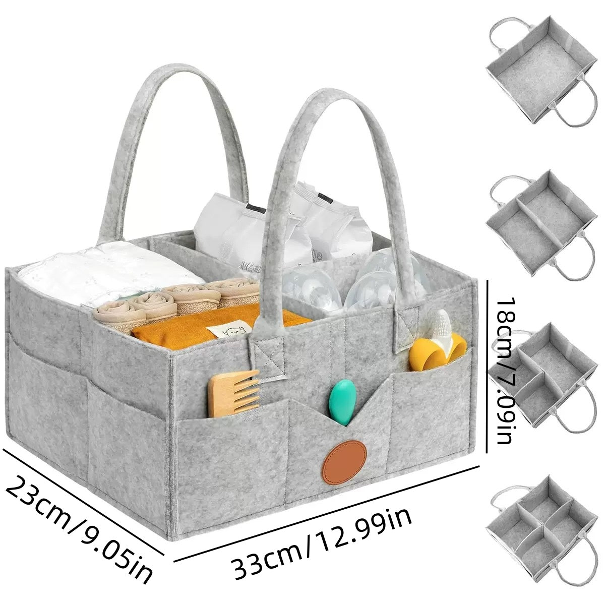 [DFC] Felt Diaper Storage Bag Baby Essentials and Toys Organizer Pouch Bulk Felt Diaper Pouches Parenting Mommy Bag,Weight 185g