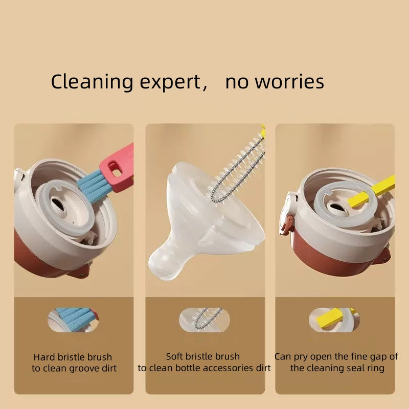 [DFC] Infant bottle brush; three-in-one cap bottle brush; thermos multi-functional gap cleaning brush; cup mouth and cup brush