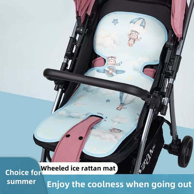 [DFC] Baby ice silk stroller mat, baby stroller mat, newborn stroller mat, ice silk stroller mat, summer special comfortable and skin-friendly mat, Weight 120g