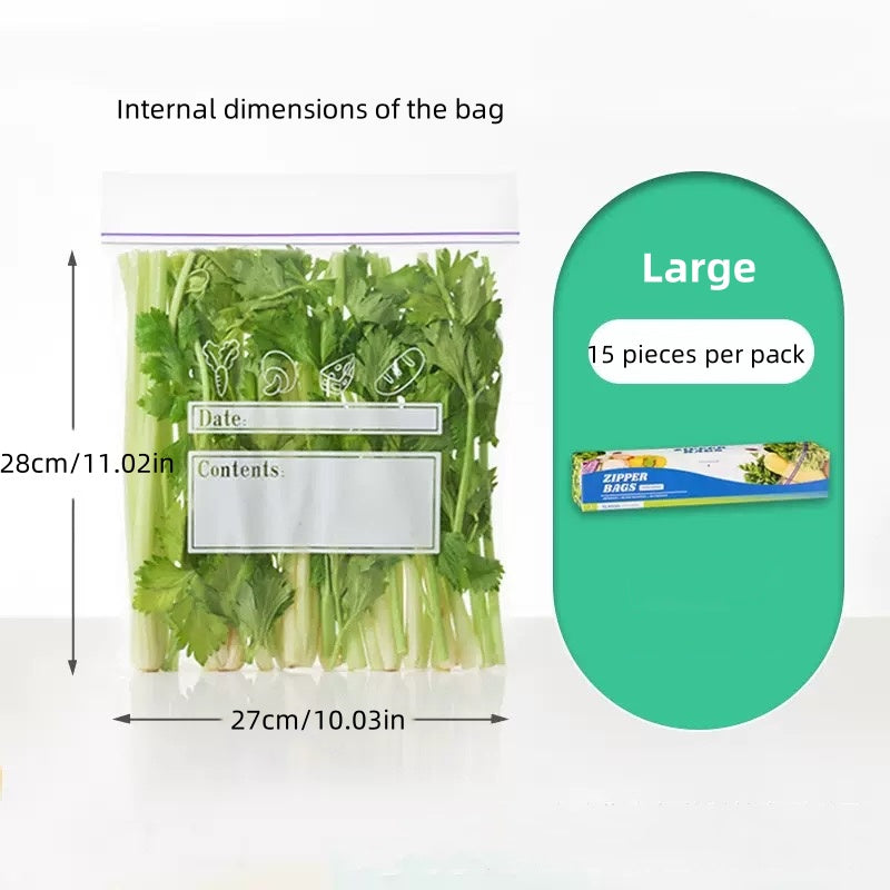 [DFC] PE Food Bags, Vegetable And Meat Preservation Bags, Portioning Bags, Thickened Small, Medium And Large Sealed Bags, Refrigerator Storage Bags，weight155g