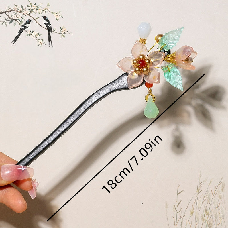 [DFC]New Chinese-style ancient-style hairpins, elegant wooden hairpins, high-end accessories, updo ancient-style hairpins, box hairpins, gifts, Valentine's Day and Halloween gifts,Weight 80g