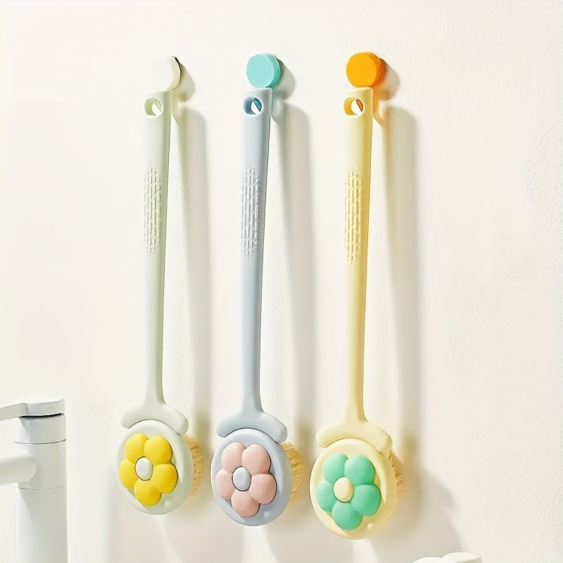 [DFC] Baby Mom Bath Brush Long Handle Soft Bristles Back Lathering Simple Design
