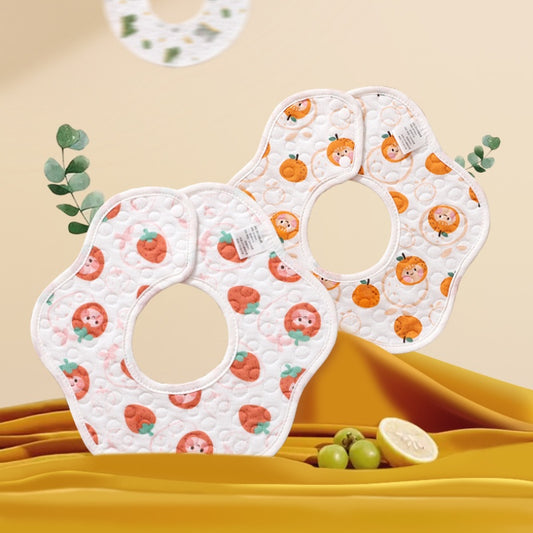[DFC] Cartoon Drool Bibs Ultra Soft Baby Bandanas Waterproof Breathable Feeding Time Essentials for Newborns,Weight 21g