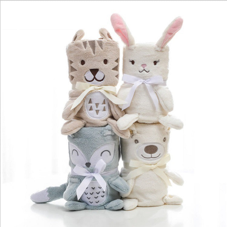 [DFC] Baby Embroidered Small Blanket,Cartoon Children's Blanket,Baby Nap Blanket, Comfortable And Skin-friendly Blanket Windproof And Warm Blanket
