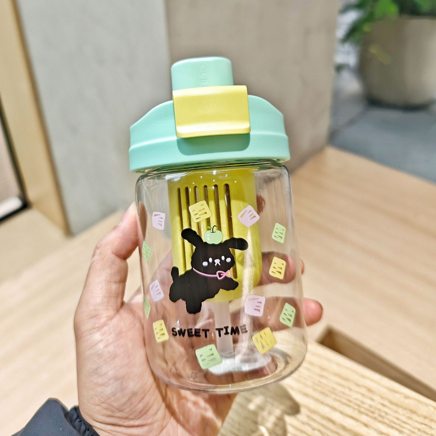[DFC] INS-style cute plastic cup/study drink cup baby learning to drink cups weight 200g