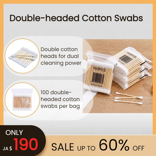 [DFC] Disposable Double-headed Household Cotton Swabs For Ear Cleaning, Ear Picking, Ear Cleaning Cotton Swabs, Makeup Removal, And Special Cotton Swabs For Makeup And Beauty, , Each Package Contains 100 Pieces,Weight 26g