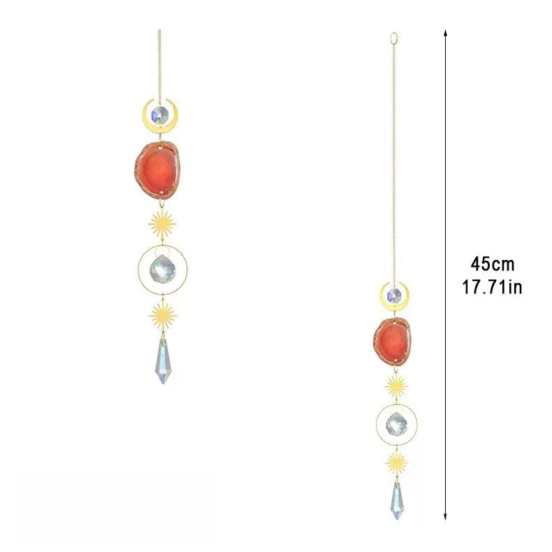 [DFC] Crystal Sun Catcher Window Car Pendant, Natural Stone Crystal Wind Chime, Interior Decoration Pendant, Weight 275g