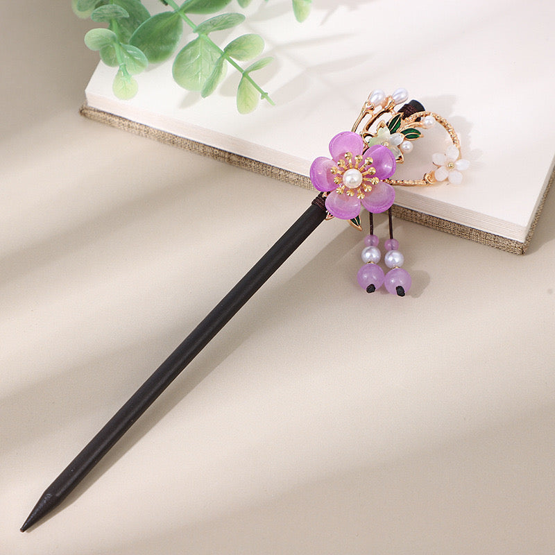 [DFC]Ancient-style Hairpins, Tassels, Wooden Hairpins, Imitation Ebony Headwear, Updo Hair, Weight 15g