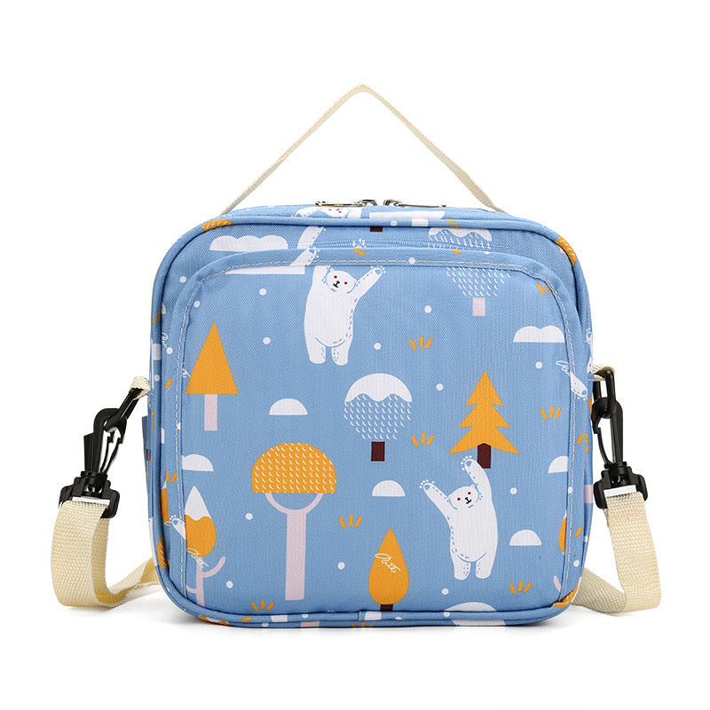 [DFC] Black fashionable diaper bag, portable diaper bag, large diaper bag, single-shoulder mommy bag, new baby diaper storage bag，It weighs approximately 180g