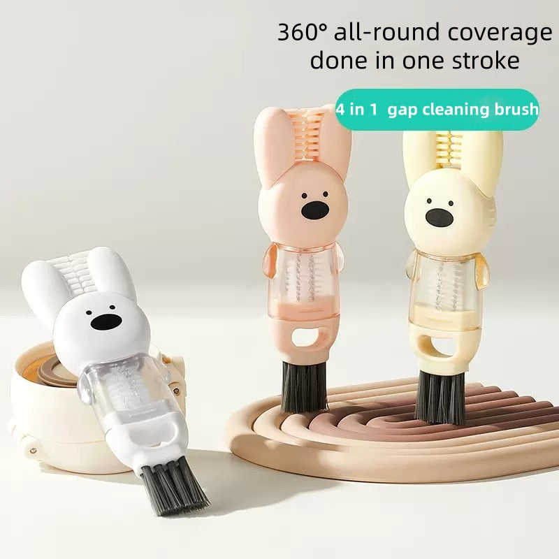 [DFC] Bottle cap brush; Four-piece cup lid brush, Baby bottle and water cup brush, Gap cleaning brush, Bottle cleaning tool