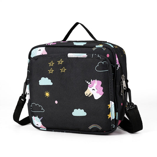 [DFC] Black fashionable diaper bag, portable diaper bag, large diaper bag, single-shoulder mommy bag, new baby diaper storage bag，It weighs approximately 180g