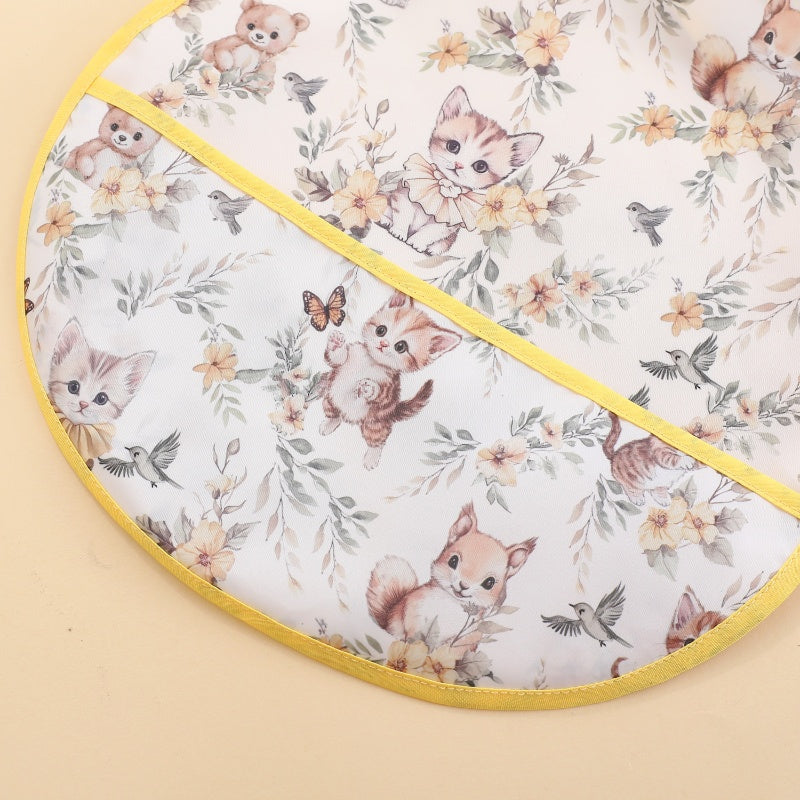 [DFC] Cartoon Baby Coverall Waterproof Feeding Bib Lightweight Mealtime Smock Stain Resistant All Season Soft for Toddlers,Weight 32g