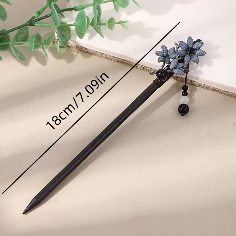 [DFC]Ancient-style Hairpins, Tassels, Wooden Hairpins, Imitation Ebony Headwear, Updo Hair, Weight 15g