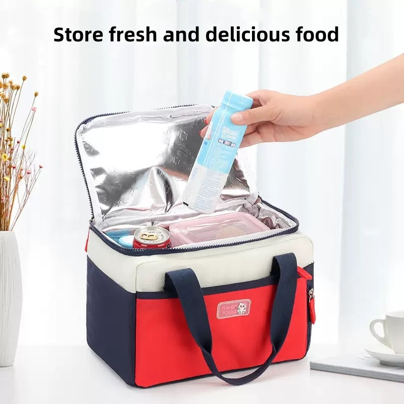 [DFC] Insulated lunch bag, portable picnic bento bag, thickened aluminum foil non-woven fabric lunch box bag  Insulated lunch box bag for commuting to work weight 300g