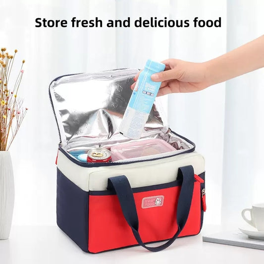 [DFC] Insulated lunch bag, portable picnic bento bag, thickened aluminum foil non-woven fabric lunch box bag  Insulated lunch box bag for commuting to work weight 300g