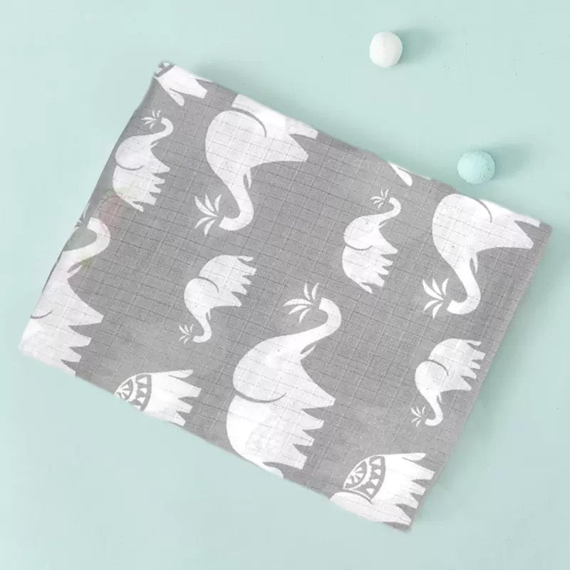 [DFC] Double-layer cotton baby wrap, swaddling cloth, baby bath towel, printed sunshade cover for stroller,weight 110g