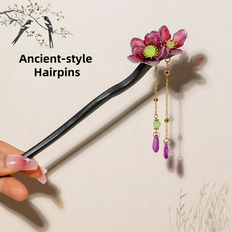[DFC]Ancient-style Hairpins, Wooden Hairpins, Noble And Elegant Headwear, Updo Hair,  Valentine's Day And Halloween Gifts Weight 15g