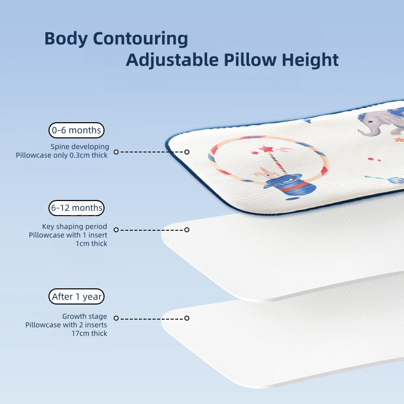[DFC] Baby Pillow Four Seasons Wicking Airflow Newborn Bamboo Fiber Cooling Pad 0-6M Flat Sleep Pad