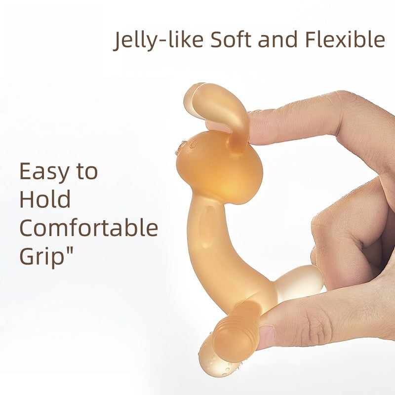 [DFC] Bunny Teether Infant Chew Toy Baby Gum Soother 4 Months Oral Fixation Stage Silicone Toy Anti Thumb Sucking Creative Cartoon Chewable Toy with Storage Case