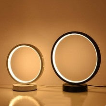 [DFC] Simple And Retro Ins Plug-in LED Bedside Lamp, Night Light, Bedroom Desktop Lamp, Circle Table Lamp, Three-color Adjustable Light Table Lamp，Weight 450g