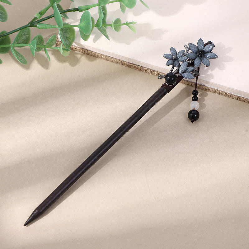 [DFC]Ancient-style Hairpins, Tassels, Wooden Hairpins, Imitation Ebony Headwear, Updo Hair, Weight 15g
