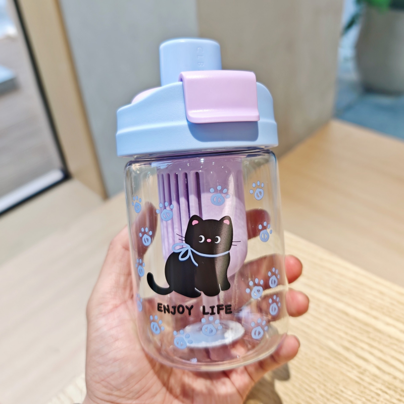 [DFC] INS-style cute plastic cup/study drink cup baby learning to drink cups weight 200g