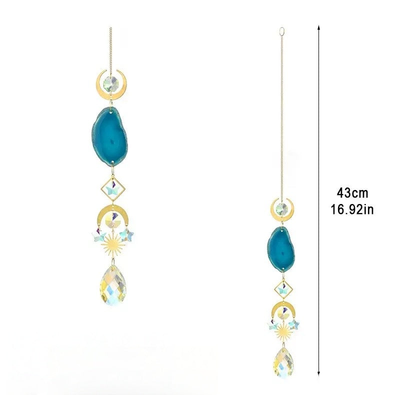 [DFC] Crystal Sun Catcher Window Car Pendant, Natural Stone Crystal Wind Chime, Interior Decoration Pendant, Weight 275g