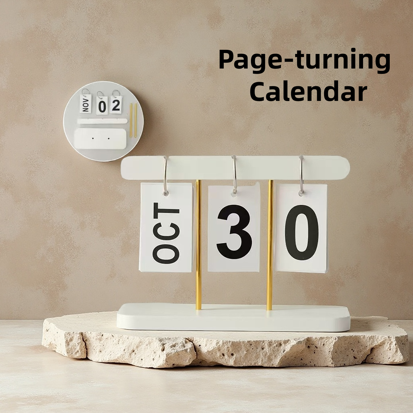 [DFC]Simple Wooden Page-turning Calendar For Home Study And Dormitory Desktop Decoration
