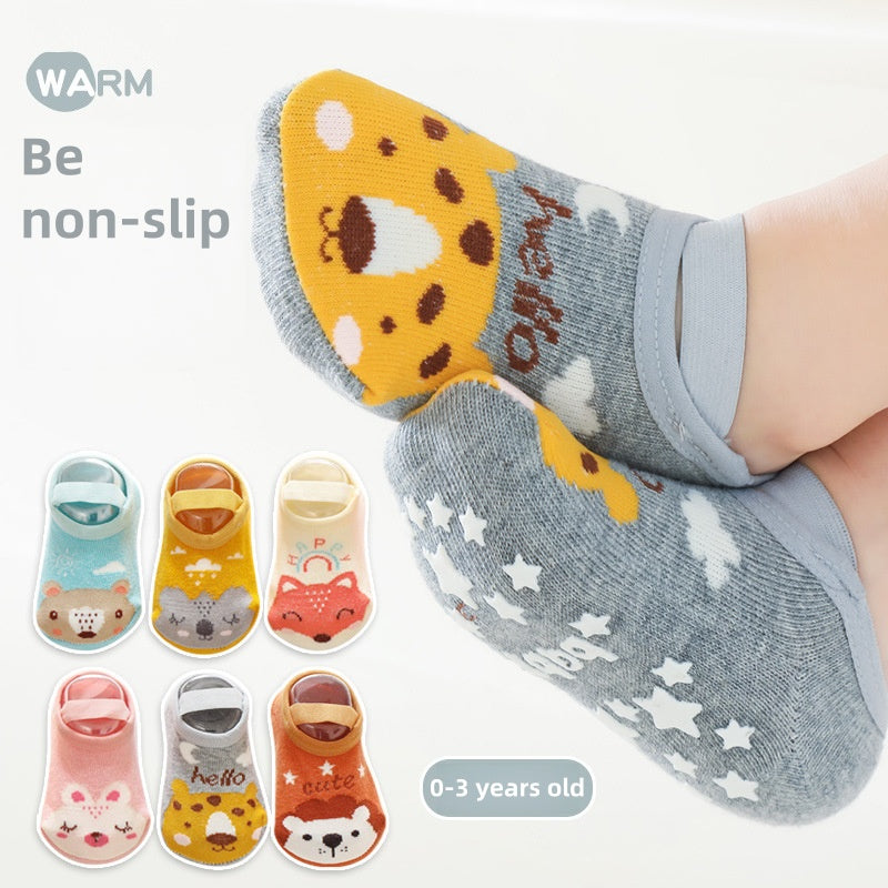[DFC] New children's wrapped socks, toddler socks, baby floor socks, cartoon printed anti-slip socks