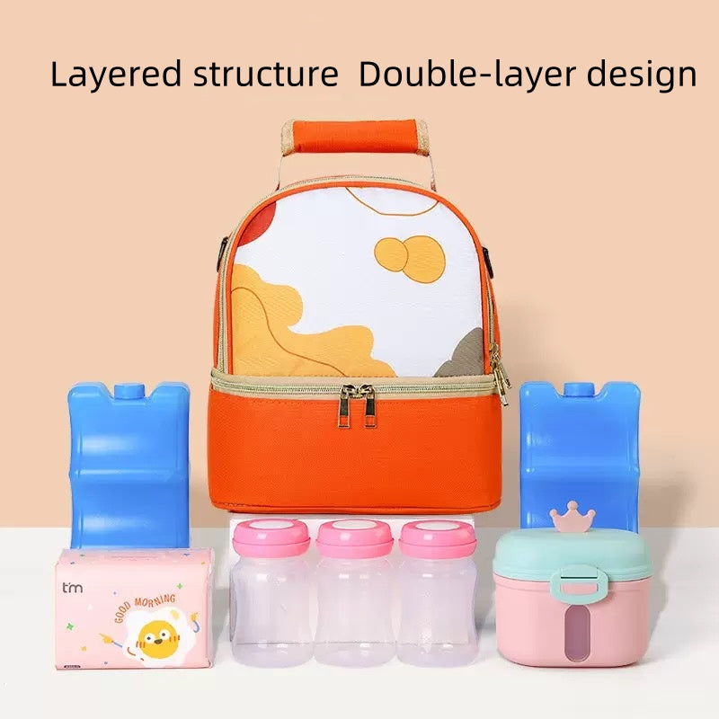 [DFC] Portable milk bag for work, breast milk ice bag, milk suction device, storage bag, insulated milk bag, fashionable mom bag，It weighs approximately 330g