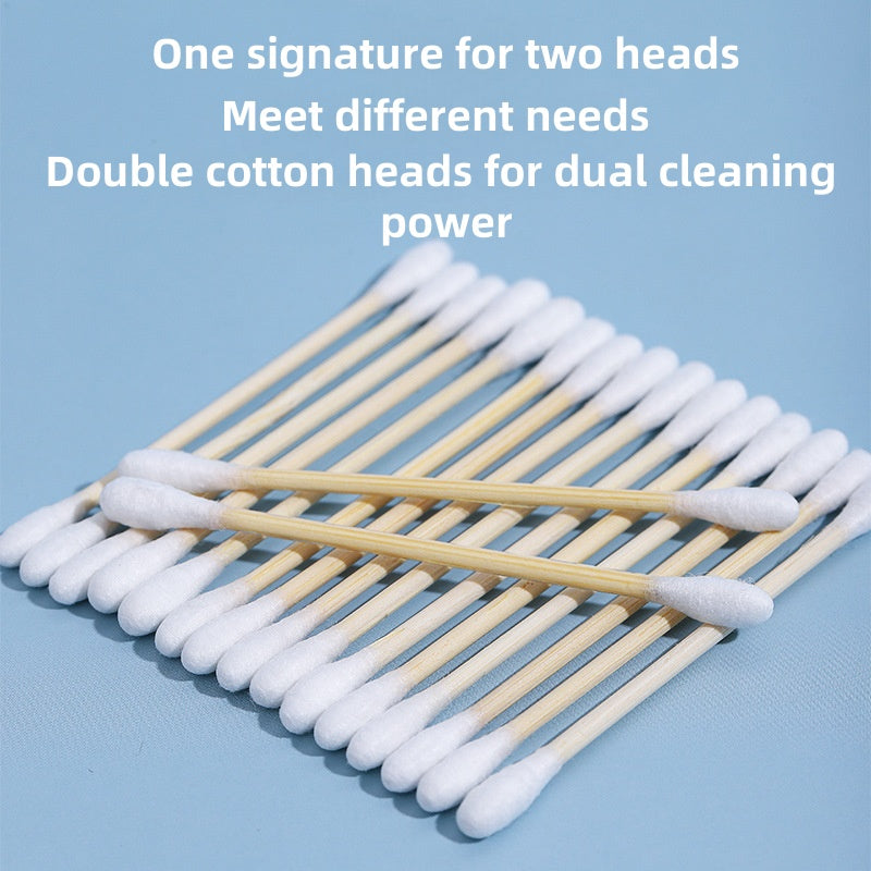 [DFC] Disposable Double-headed Household Cotton Swabs For Ear Cleaning, Ear Picking, Ear Cleaning Cotton Swabs, Makeup Removal, And Special Cotton Swabs For Makeup And Beauty, , Each Package Contains 100 Pieces,Weight 26g