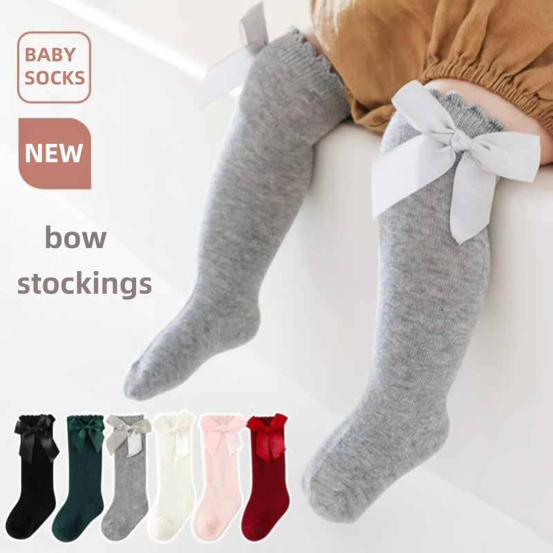 [DFC] Baby socks, Baby bow dress princess socks, Loose-mouthed Stockings