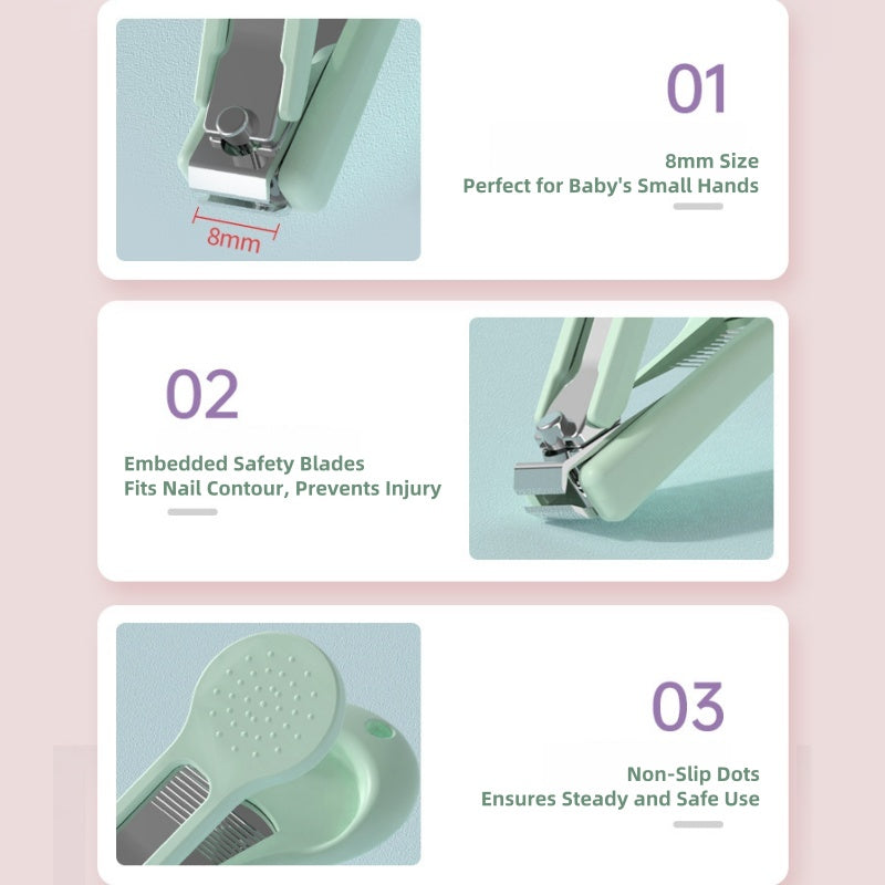 [DFC] Cute Baby Nail Clippers Set for Newborns Safe Scissors Trimming Kit Essential Infant Care Tool