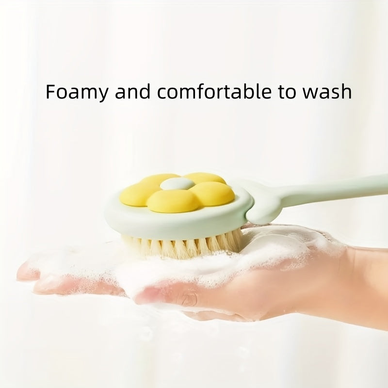[DFC] Baby Mom Bath Brush Long Handle Soft Bristles Back Lathering Simple Design