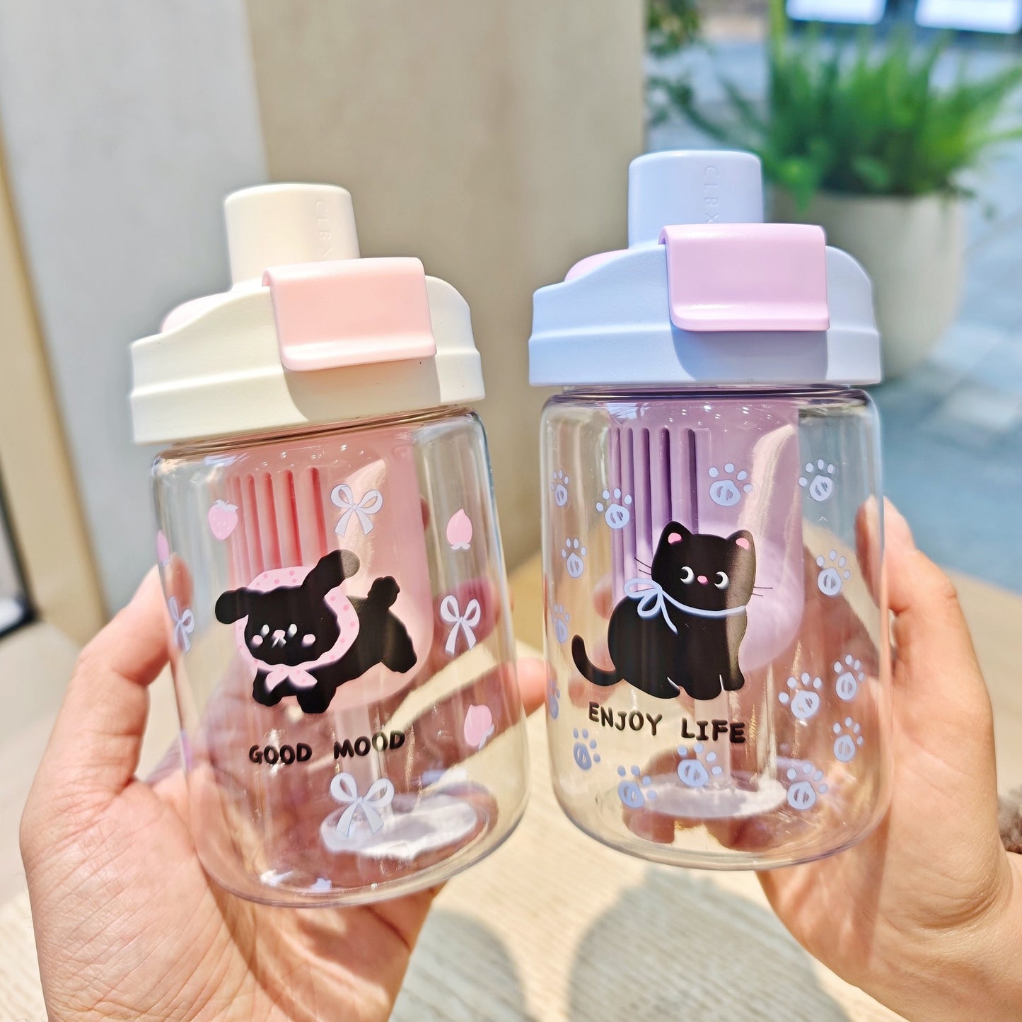 [DFC] INS-style cute plastic cup/study drink cup baby learning to drink cups weight 200g