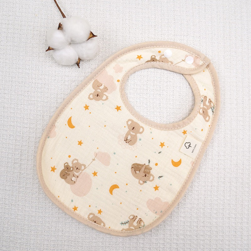 [DFC] 2pcs Set U-shaped bib, gauze bib, baby saliva towel, breathable and absorbent bib,weight about 22g