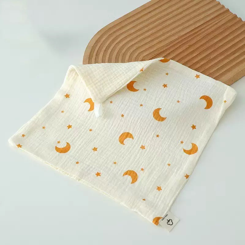 [DFC] Saliva towel Four-layer newborn baby towel Face towel Pure cotton gauze Bouncing Towel Contains two sets of clothing,weight 23g