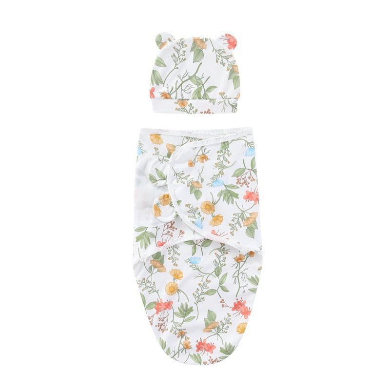 [DFC] 1PC Newborn anti-kick sleeping bag, swaddling cloth, pure cotton cover, baby blanket, delivery room bag, pattern random blind box style, All-season compatible version weight 90g